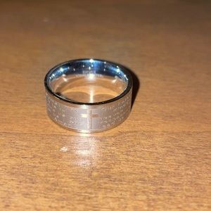 QVC | Our Father Prayer Ring | Silver | 0.75” Inner Diameter